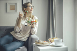Young woman at home