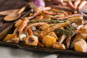 Roasted Root Vegetables -- Carrot, Turnip, Rutabaga, Parsnip, Shallot