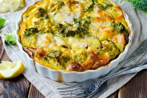 Casserole with broccoli and fish