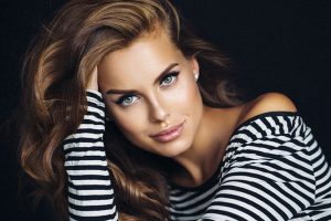Studio shot of young beautiful woman