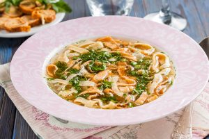 soup with egg pancakes - Frittatensuppe