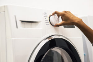 Indian woman doing a laundry