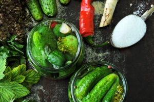 Cooking,Pickled,Cucumbers.,Pickling,Cucumbers.,Cucumbers,In,Jars,,Spices,,Salt